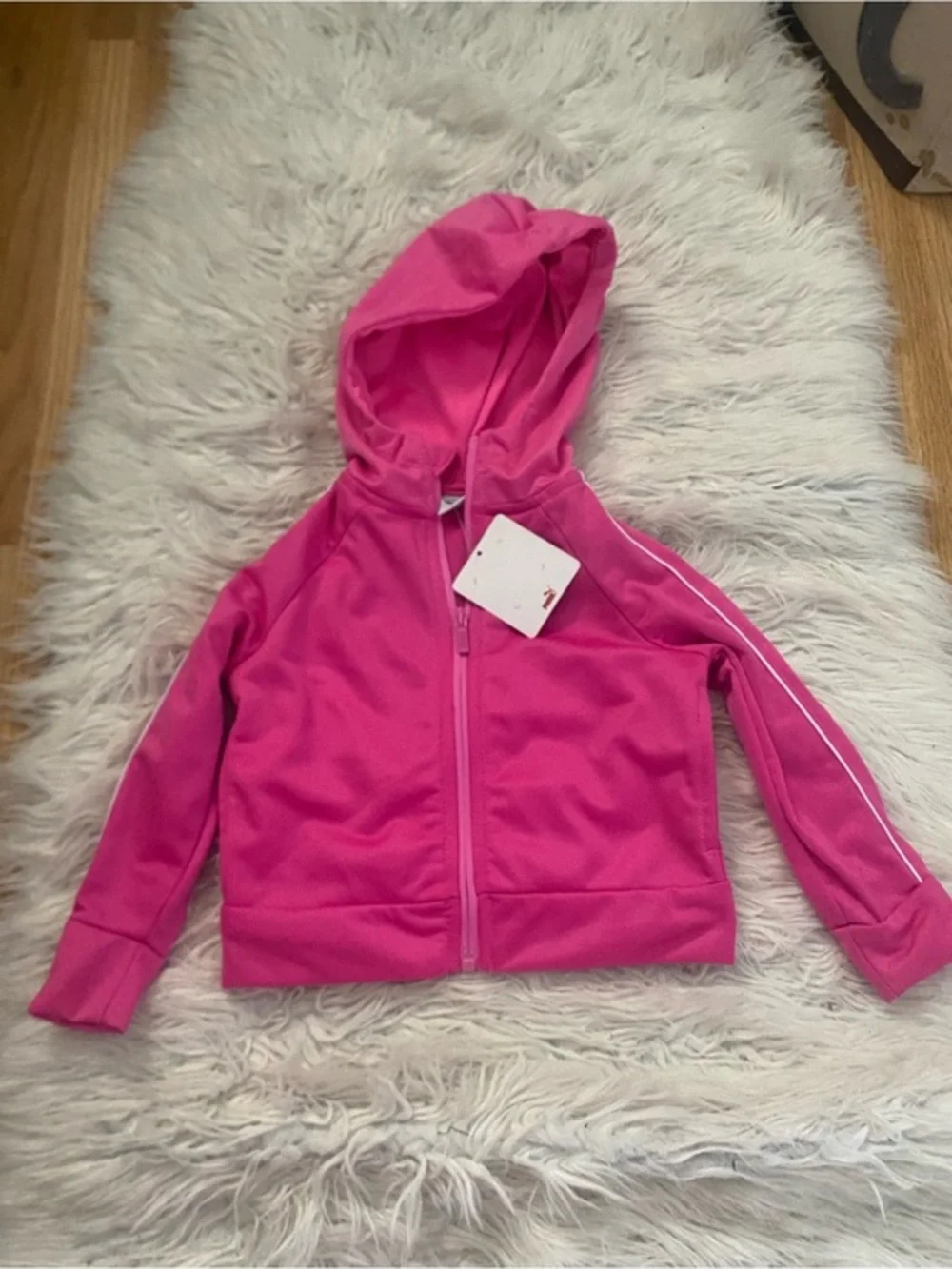 Puma Full Zip Track Jacket Pink Heart Leopard Hopdie Toddler Girls 2T